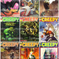 Vintage Retro Movie Monster Magazine Covers Collage Images Halloween PDF Instant Digital Download 24x9 Printable Sheets Spooky MCM Creatures
