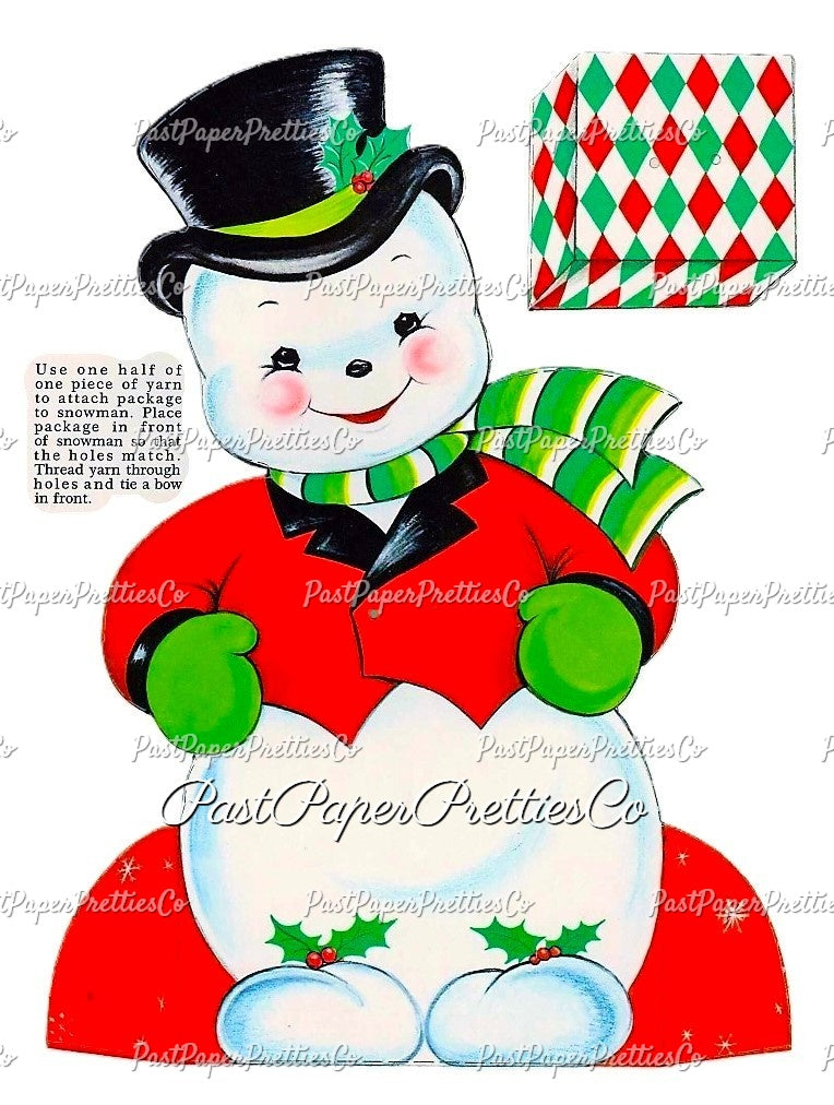 Vintage Merry Christmas Fun Push-Outs and Lace-Ups Ornaments Paper Dolls Printable PDF Instant Digital Download Retro 1960's Paper Crafts