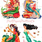 Vintage Printable Mermaids Decal Images Two Sheet Set PDF Instant Digital Download Under The Sea Art Clipart