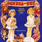 Vintage Paper Dolls Sandra and Sue 1948 PDF Instant Digital Download Kitsch Cute Kawaii Girls and Their Toys Printable Clip Art