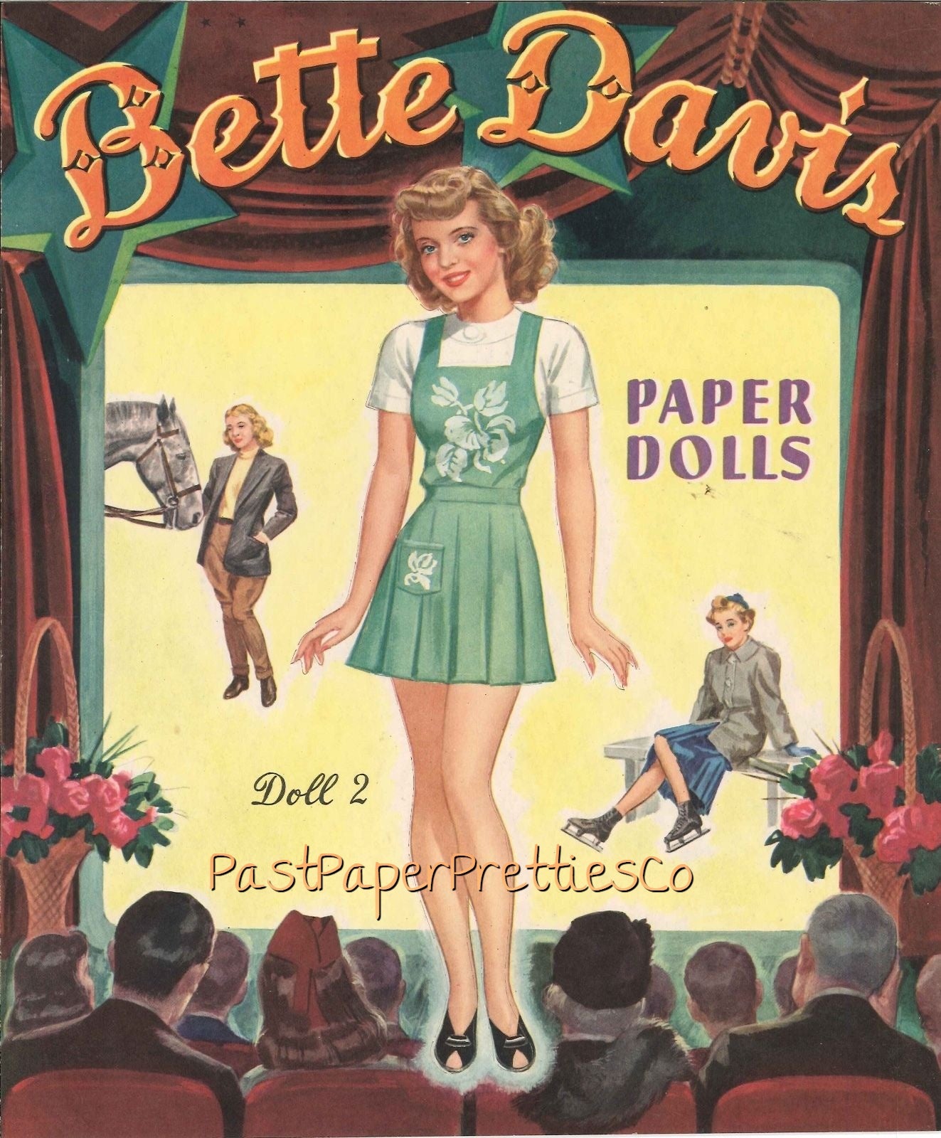 Vintage Movie Star Paper Dolls Bette Davis 1942 PDF Printable Instant Digital Download Pretty Hollywood Actress Starlet Doll Clip Art