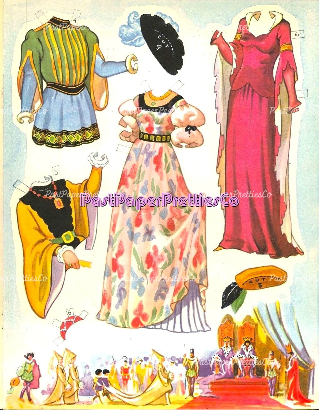Vintage Paper Dolls Prince & Princess 1941 Printable PDF Instant Digital Download Royalty Royal Medieval King Queen Clip Art