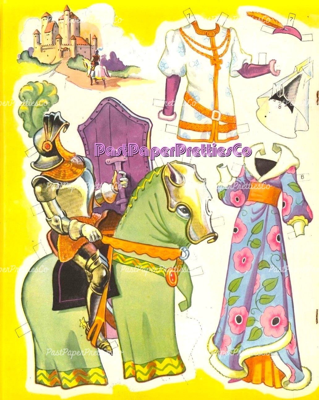 Vintage Paper Dolls Prince & Princess 1941 Printable PDF Instant Digital Download Royalty Royal Medieval King Queen Clip Art
