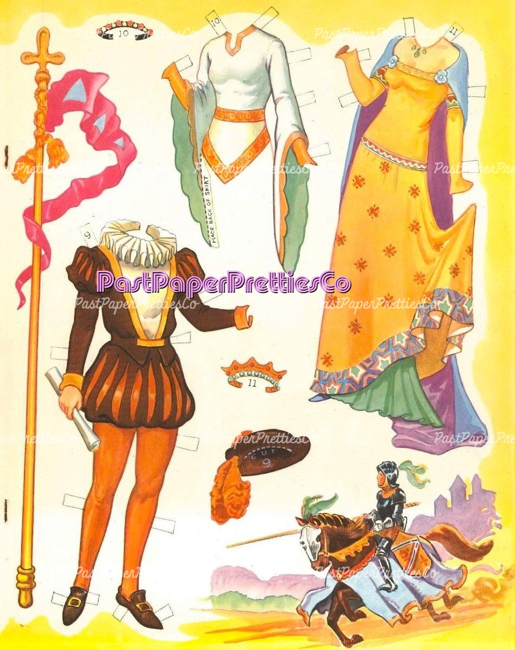 Vintage Paper Dolls Prince & Princess 1941 Printable PDF Instant Digital Download Royalty Royal Medieval King Queen Clip Art
