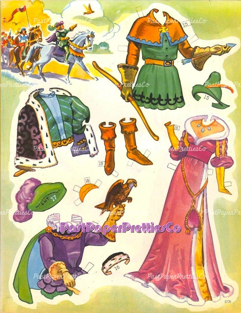 Vintage Paper Dolls Prince & Princess 1941 Printable PDF Instant Digital Download Royalty Royal Medieval King Queen Clip Art