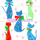 Vintage Retro Atomic Mod Christmas Kitty Cats 20 Kitsch Images Printable PDF Instant Digital Download Kitschmas Holiday Clipart