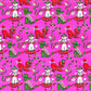 Vintage Printable Christmas Poodle Gift Wrap Bright Pin 3 Sizes