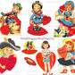 Vintage Cowgirl Valentines Day Card Images Collage Sheets Printable PDF Instant Digital ALL Cute Western Girls Themed Clipart