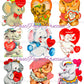 Vintage Valentines Day Elephants Printable Card Image Collage Sheets PDF Instant Digital Download 66 Cute Ellie Pachyderm Animal Clipart