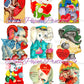 Vintage Valentines Day Elephants Printable Card Image Collage Sheets PDF Instant Digital Download 66 Cute Ellie Pachyderm Animal Clipart