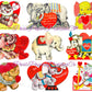 Vintage Valentines Day Elephants Printable Card Image Collage Sheets PDF Instant Digital Download 66 Cute Ellie Pachyderm Animal Clipart