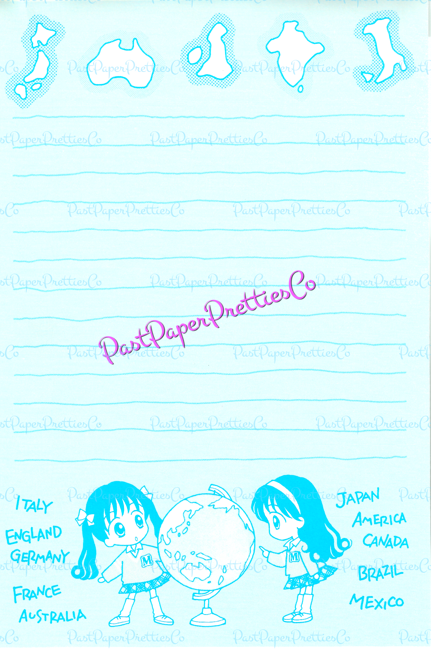 Vintage Cute Japanese Study Notebook Notepad Images Retro 70s Stationary PDF Instant Digital Download Kawaii Kitsch Japan Student Clipart