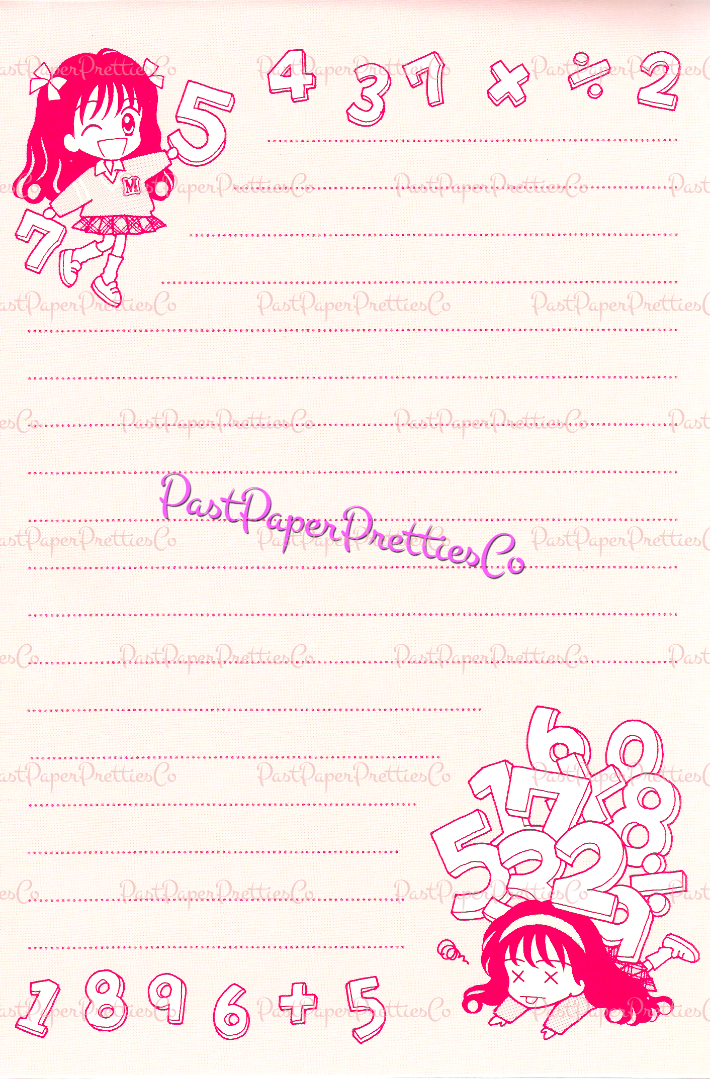 Vintage Cute Japanese Study Notebook Notepad Images Retro 70s Stationary PDF Instant Digital Download Kawaii Kitsch Japan Student Clipart