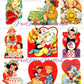 Vintage Valentines Day Fortune Teller Magician Magical Mystical Themed Printable Cards 31 Images Collage Sheets PDF Instant Digital Download