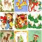 Vintage Printable Christmas Retro Reindeer Collage Sheets 81 Card Images PDF Instant Digital Download Holiday Deer Themed Clipart
