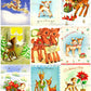 Vintage Printable Christmas Retro Reindeer Collage Sheets 81 Card Images PDF Instant Digital Download Holiday Deer Themed Clipart
