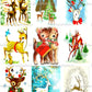 Vintage Printable Christmas Retro Reindeer Collage Sheets 81 Card Images PDF Instant Digital Download Holiday Deer Themed Clipart