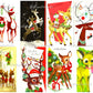 Vintage Printable Christmas Retro Reindeer Collage Sheets 81 Card Images PDF Instant Digital Download Holiday Deer Themed Clipart