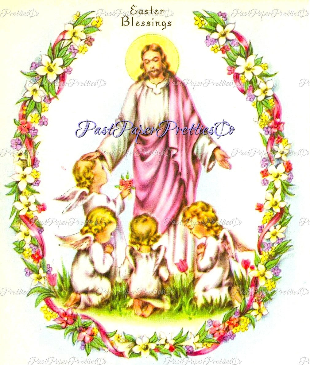 Vintage Printable Religious Easter Card Images PDF Instant Digital Download 18 Religious Jesus Christian Happy Easter Clip Art