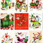 Vintage Christmas Santa Claus Vehicles Card Collage Sheets Printable PDF Instant Digital Download Planes Trains Automobiles 110 Images