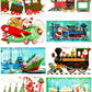 Vintage Christmas Santa Claus Vehicles Card Collage Sheets Printable PDF Instant Digital Download Planes Trains Automobiles 110 Images