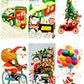 Vintage Christmas Santa Claus Vehicles Card Collage Sheets Printable PDF Instant Digital Download Planes Trains Automobiles 110 Images