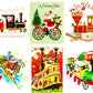 Vintage Christmas Santa Claus Vehicles Card Collage Sheets Printable PDF Instant Digital Download Planes Trains Automobiles 110 Images