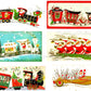 Vintage Christmas Santa Claus Vehicles Card Collage Sheets Printable PDF Instant Digital Download Planes Trains Automobiles 110 Images
