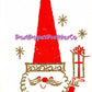 Vintage Retro Slim Santas Mod Tall Hats Christmas Card Images Collage & Full Cards Printable PDF Instant Digital Download MCM Kitsch Clipart