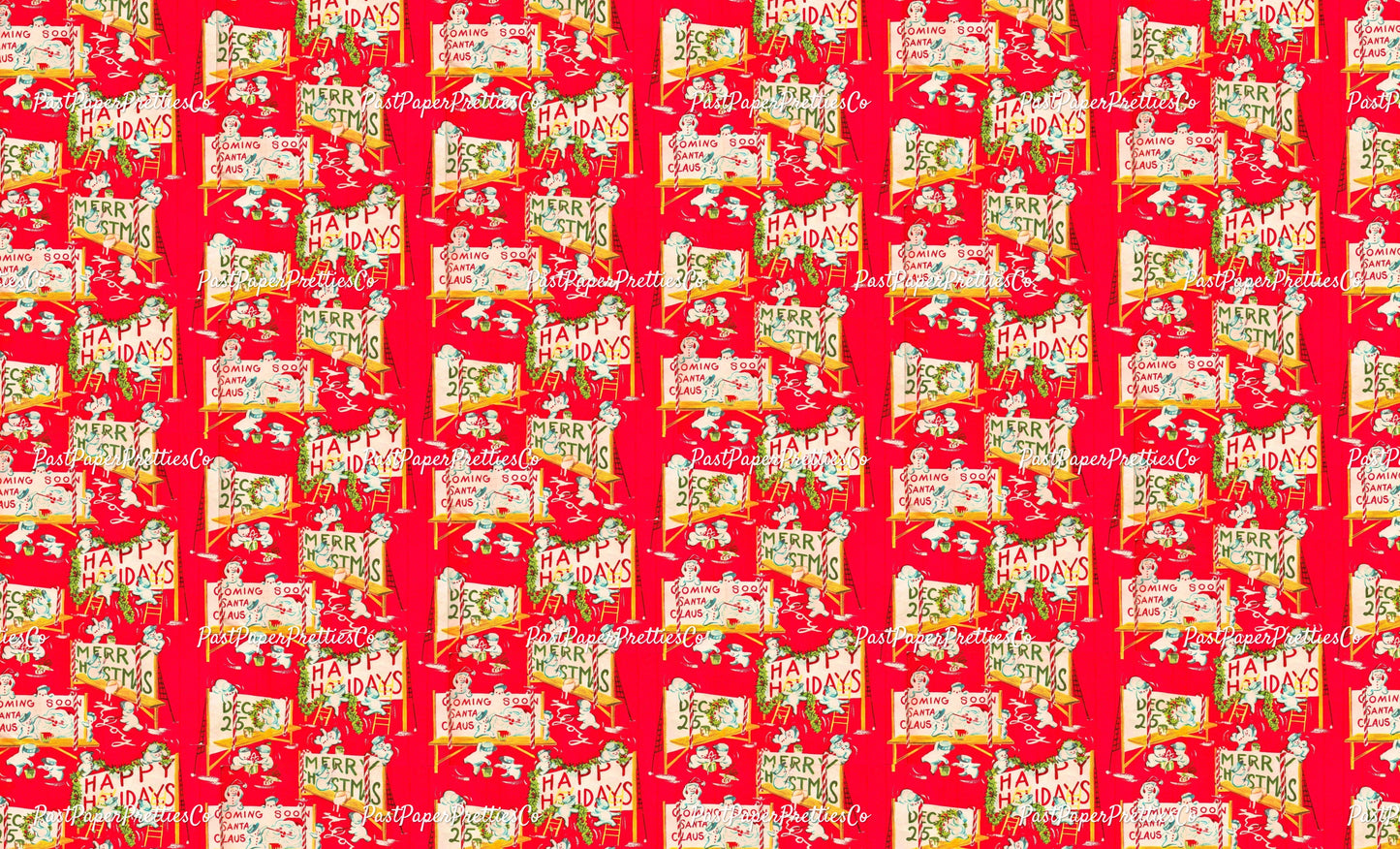 Vintage Printable Christmas Gift Wrap Snowman Retro Holiday Billboards Wrapping Paper Instant Digital Download Kitsch Snowmen Clip Art