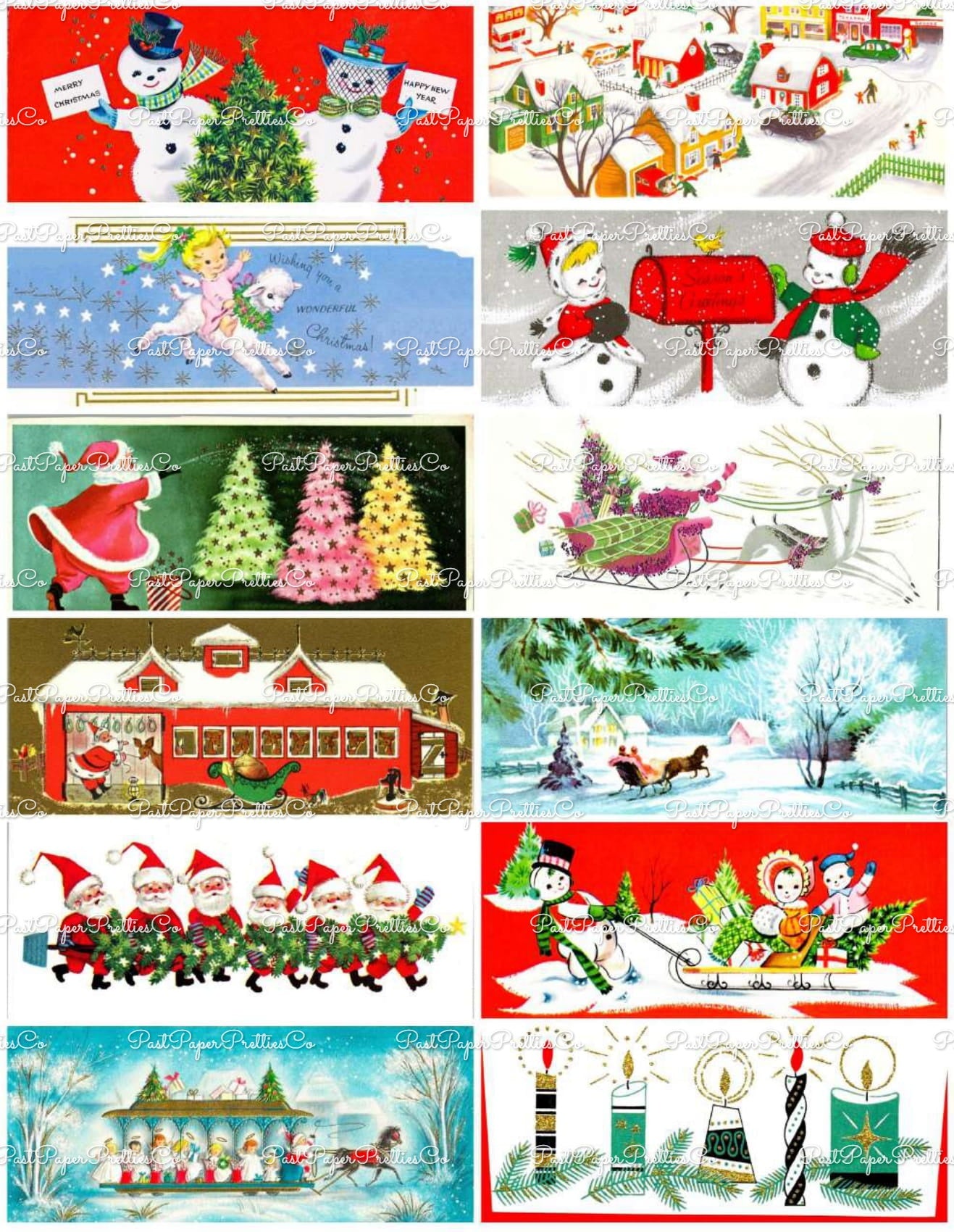 700 + Vintage MCM Printable Christmas Gift Tags Cute Retro Graphics PDF Instant Digital Download HUGE Lot of Holiday Present Tags 708 Images