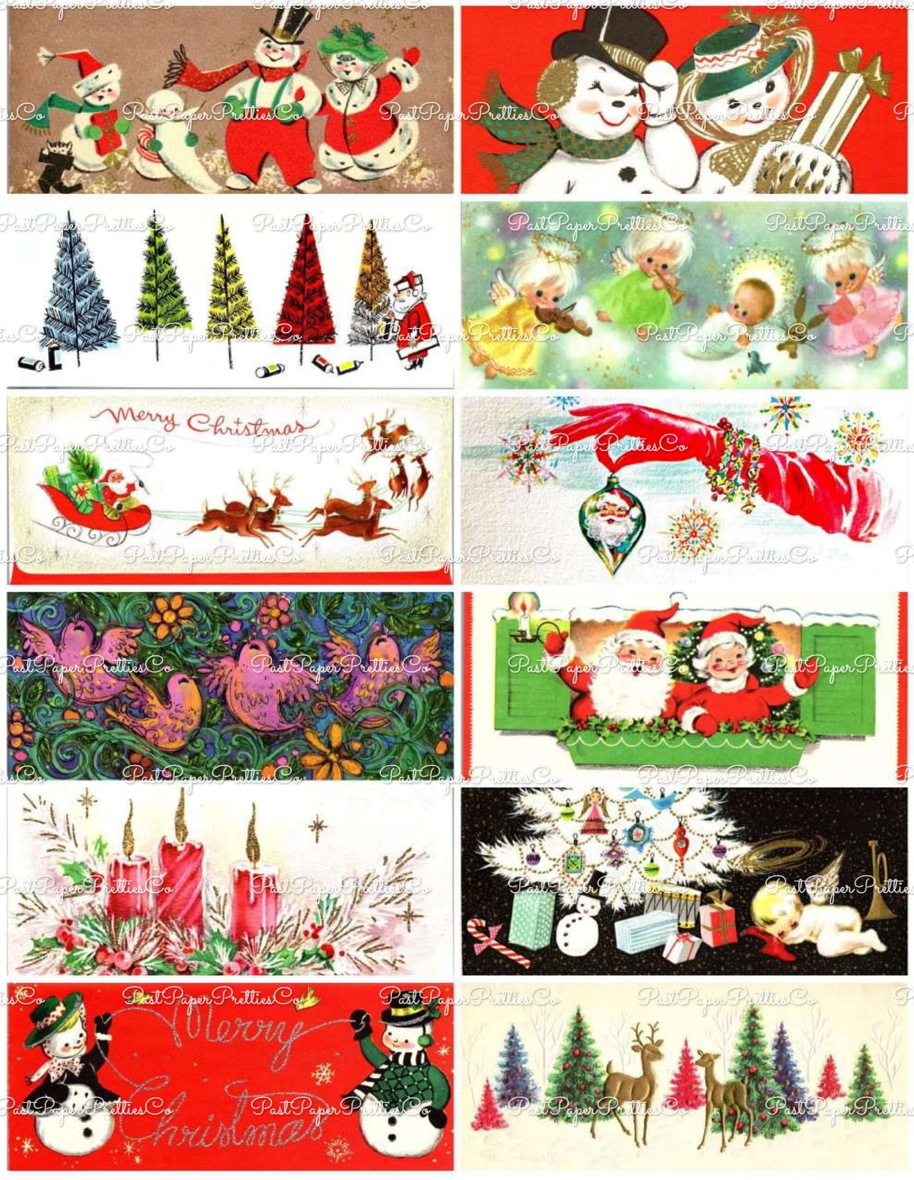 700 + Vintage MCM Printable Christmas Gift Tags Cute Retro Graphics PDF Instant Digital Download HUGE Lot of Holiday Present Tags 708 Images