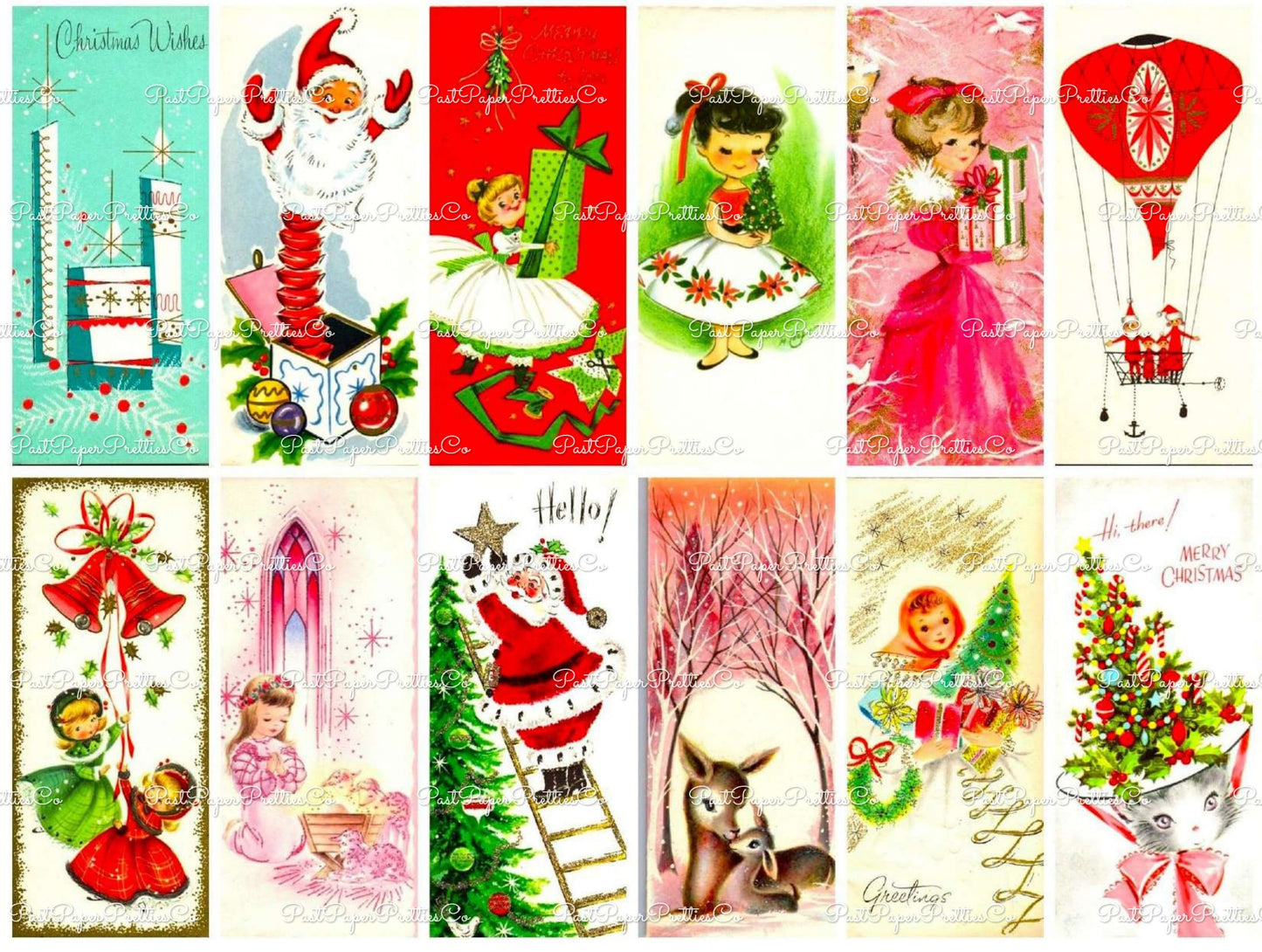 700 + Vintage MCM Printable Christmas Gift Tags Cute Retro Graphics PDF Instant Digital Download HUGE Lot of Holiday Present Tags 708 Images