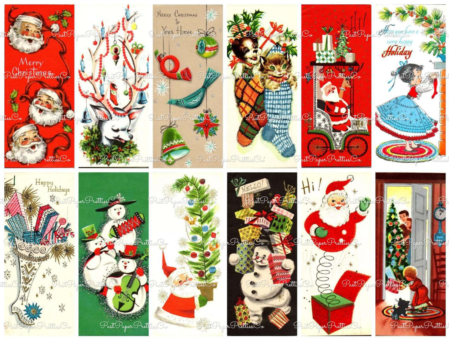 700 + Vintage MCM Printable Christmas Gift Tags Cute Retro Graphics PDF Instant Digital Download HUGE Lot of Holiday Present Tags 708 Images