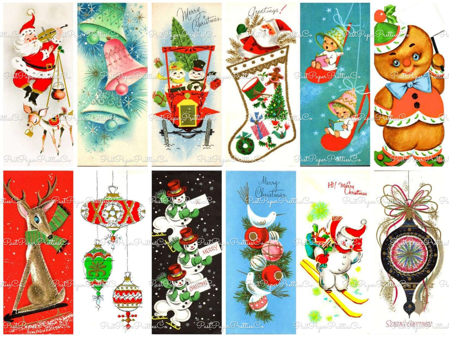 700 + Vintage MCM Printable Christmas Gift Tags Cute Retro Graphics PDF Instant Digital Download HUGE Lot of Holiday Present Tags 708 Images