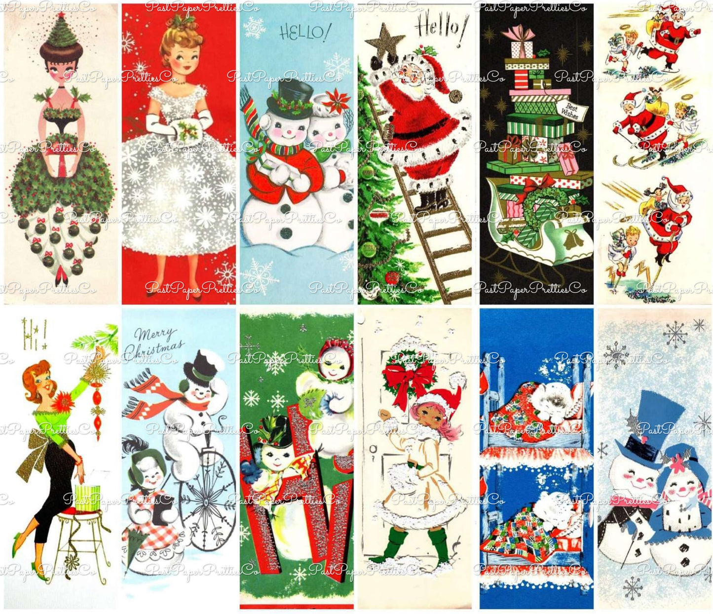 700 + Vintage MCM Printable Christmas Gift Tags Cute Retro Graphics PDF Instant Digital Download HUGE Lot of Holiday Present Tags 708 Images