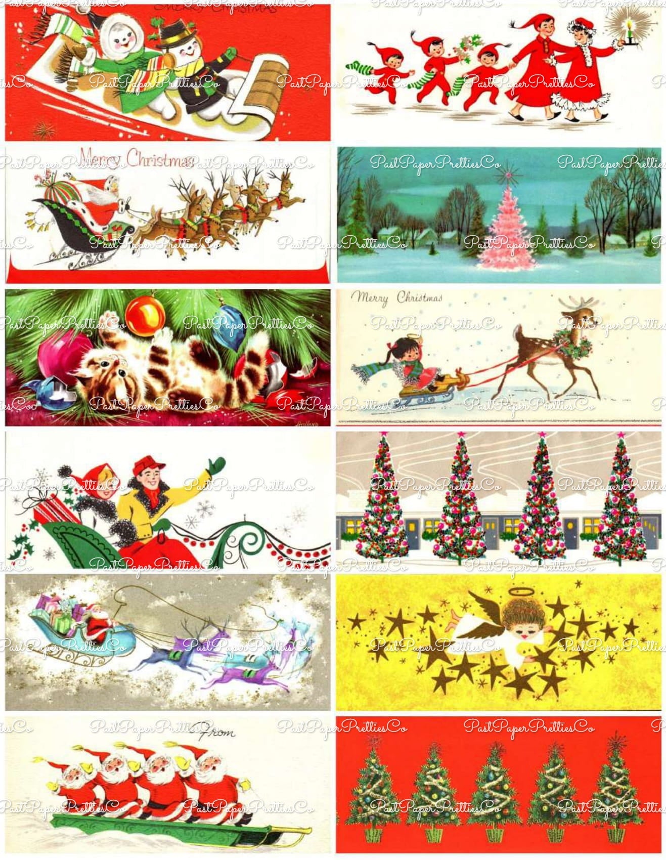 700 + Vintage MCM Printable Christmas Gift Tags Cute Retro Graphics PDF Instant Digital Download HUGE Lot of Holiday Present Tags 708 Images