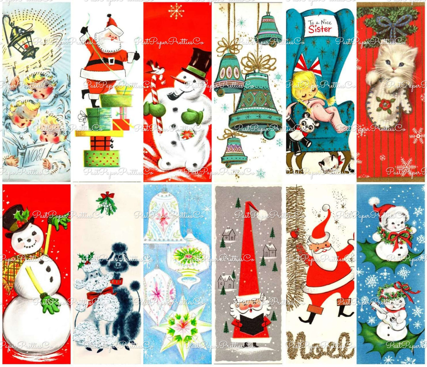 700 + Vintage MCM Printable Christmas Gift Tags Cute Retro Graphics PDF Instant Digital Download HUGE Lot of Holiday Present Tags 708 Images