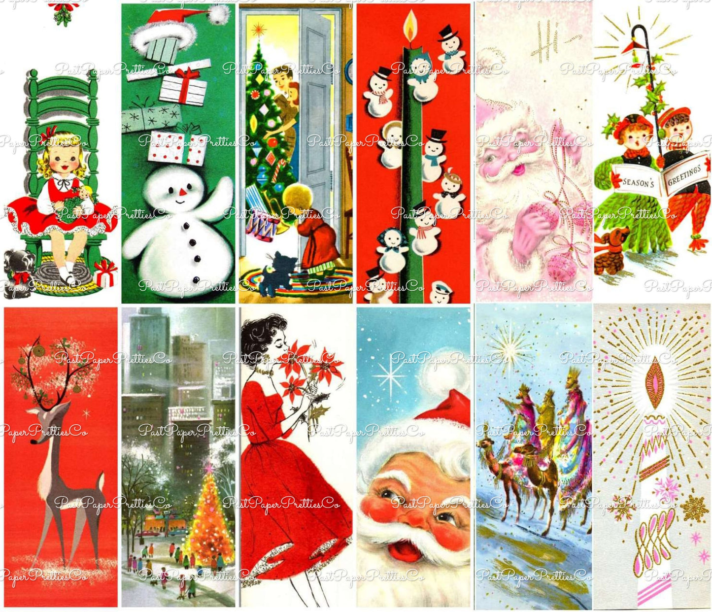 700 + Vintage MCM Printable Christmas Gift Tags Cute Retro Graphics PDF Instant Digital Download HUGE Lot of Holiday Present Tags 708 Images