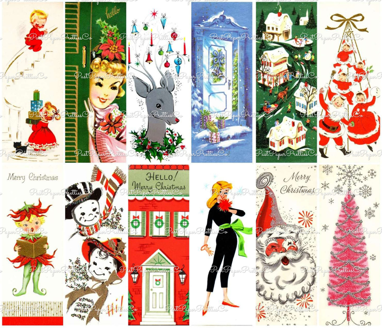 700 + Vintage MCM Printable Christmas Gift Tags Cute Retro Graphics PDF Instant Digital Download HUGE Lot of Holiday Present Tags 708 Images