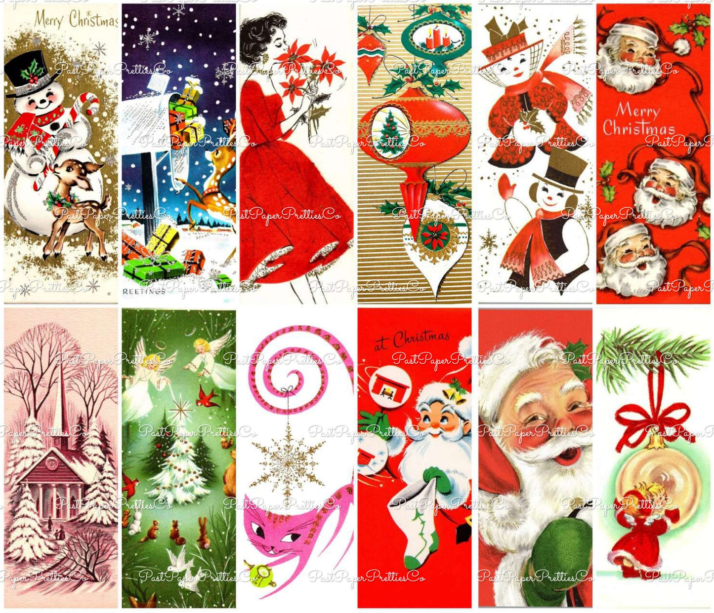 700 + Vintage MCM Printable Christmas Gift Tags Cute Retro Graphics PDF Instant Digital Download HUGE Lot of Holiday Present Tags 708 Images