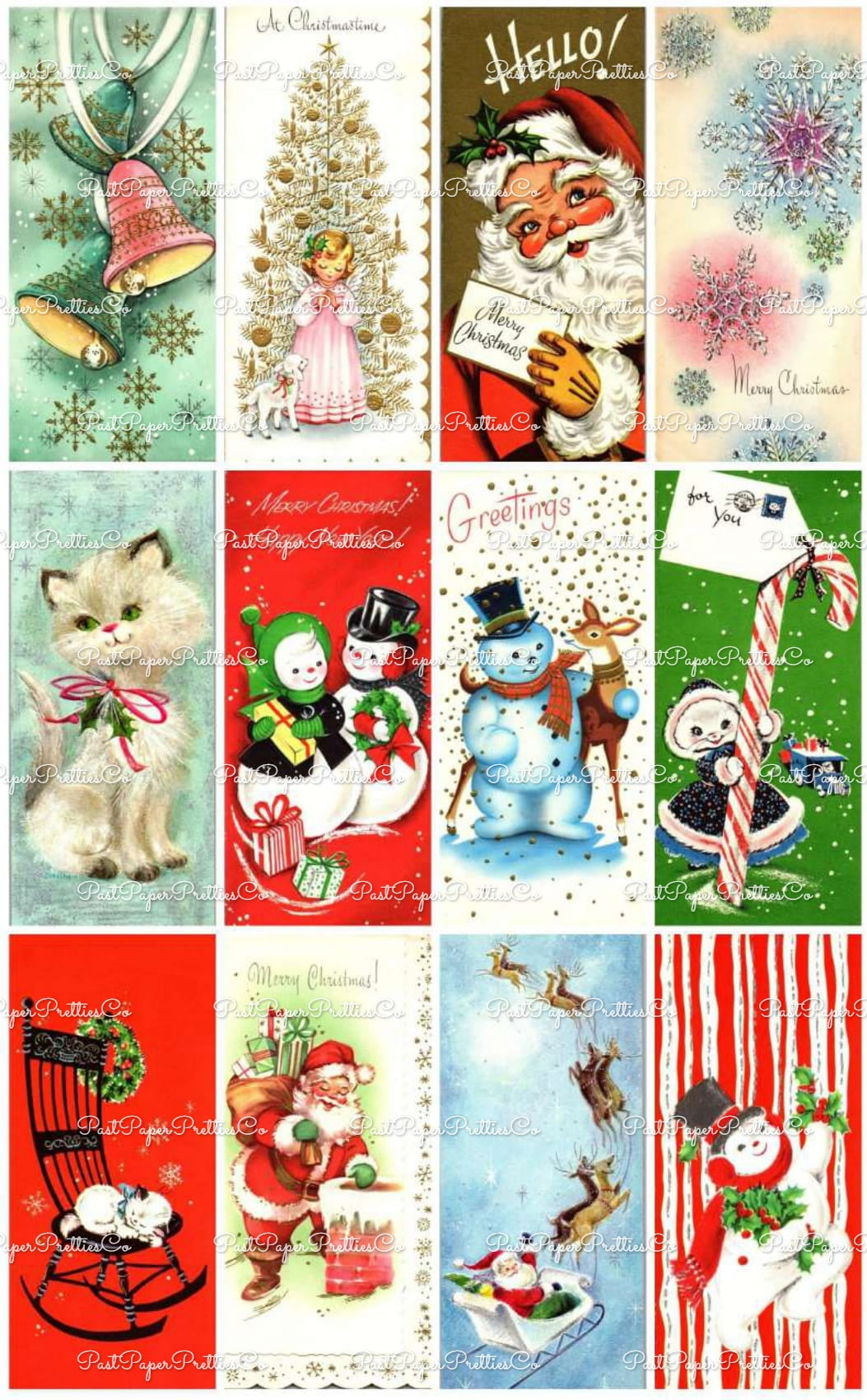 700 + Vintage MCM Printable Christmas Gift Tags Cute Retro Graphics PDF Instant Digital Download HUGE Lot of Holiday Present Tags 708 Images