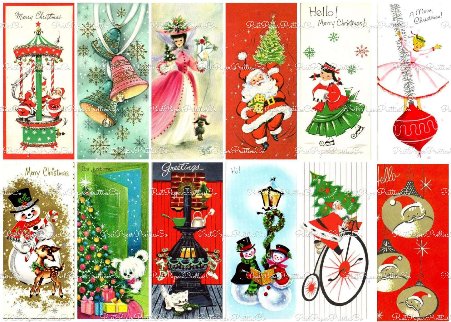 700 + Vintage MCM Printable Christmas Gift Tags Cute Retro Graphics PDF Instant Digital Download HUGE Lot of Holiday Present Tags 708 Images