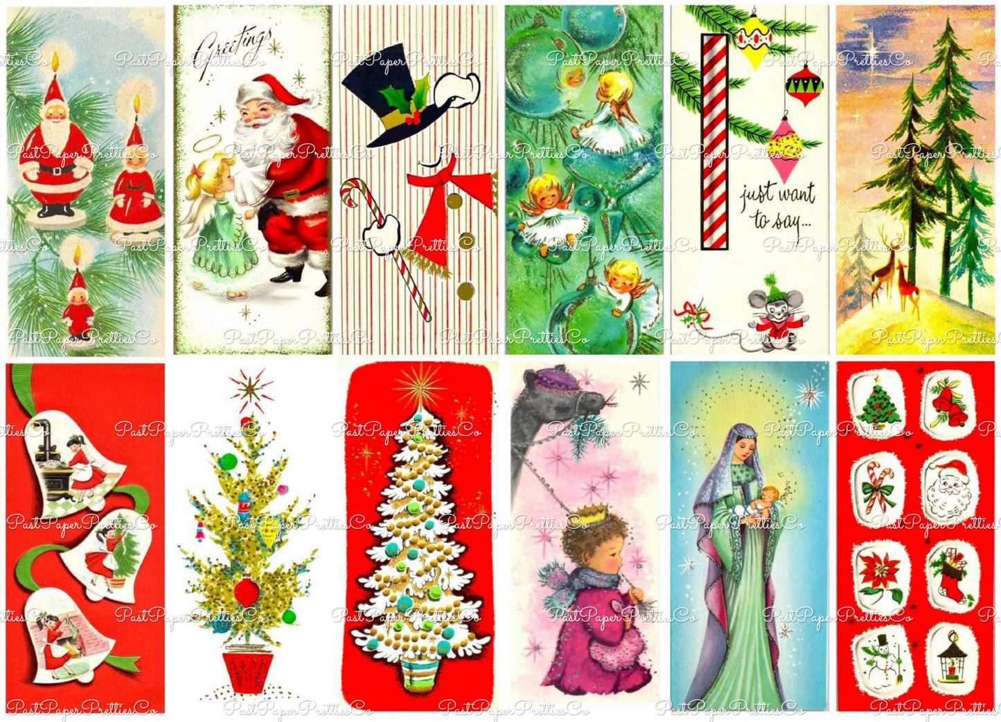 700 + Vintage MCM Printable Christmas Gift Tags Cute Retro Graphics PDF Instant Digital Download HUGE Lot of Holiday Present Tags 708 Images