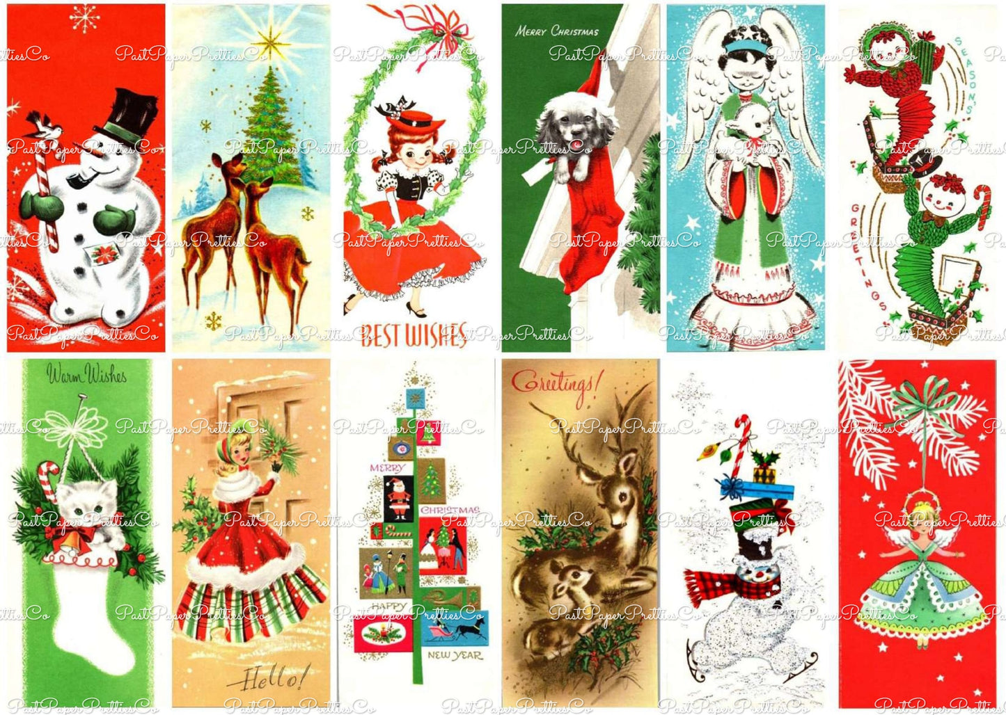 700 + Vintage MCM Printable Christmas Gift Tags Cute Retro Graphics PDF Instant Digital Download HUGE Lot of Holiday Present Tags 708 Images
