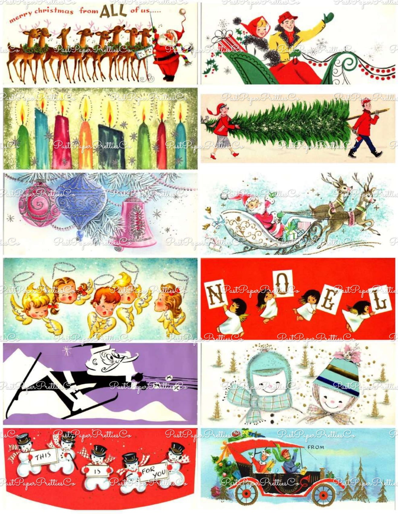 700 + Vintage MCM Printable Christmas Gift Tags Cute Retro Graphics PDF Instant Digital Download HUGE Lot of Holiday Present Tags 708 Images