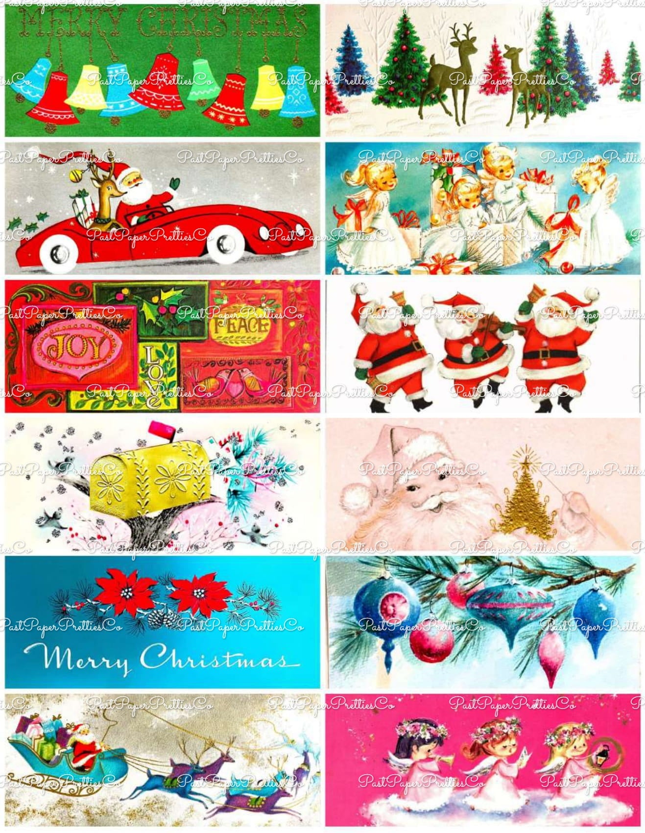 700 + Vintage MCM Printable Christmas Gift Tags Cute Retro Graphics PDF Instant Digital Download HUGE Lot of Holiday Present Tags 708 Images