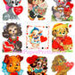 Vintage Puppy Dogs Valentine Cards ALL Doggie Themed Collage Images Printable PDF Instant Digital Download 168 Designs Dog Love Clip Art