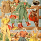 Vintage Paper Dolls Ride A Pony 1944 Printable PDF Instant Digital Download Cute Little Cowgirl Cowboy Western Dolls and Horses Clip Art