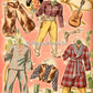 Vintage Paper Dolls Ride A Pony 1944 Printable PDF Instant Digital Download Cute Little Cowgirl Cowboy Western Dolls and Horses Clip Art